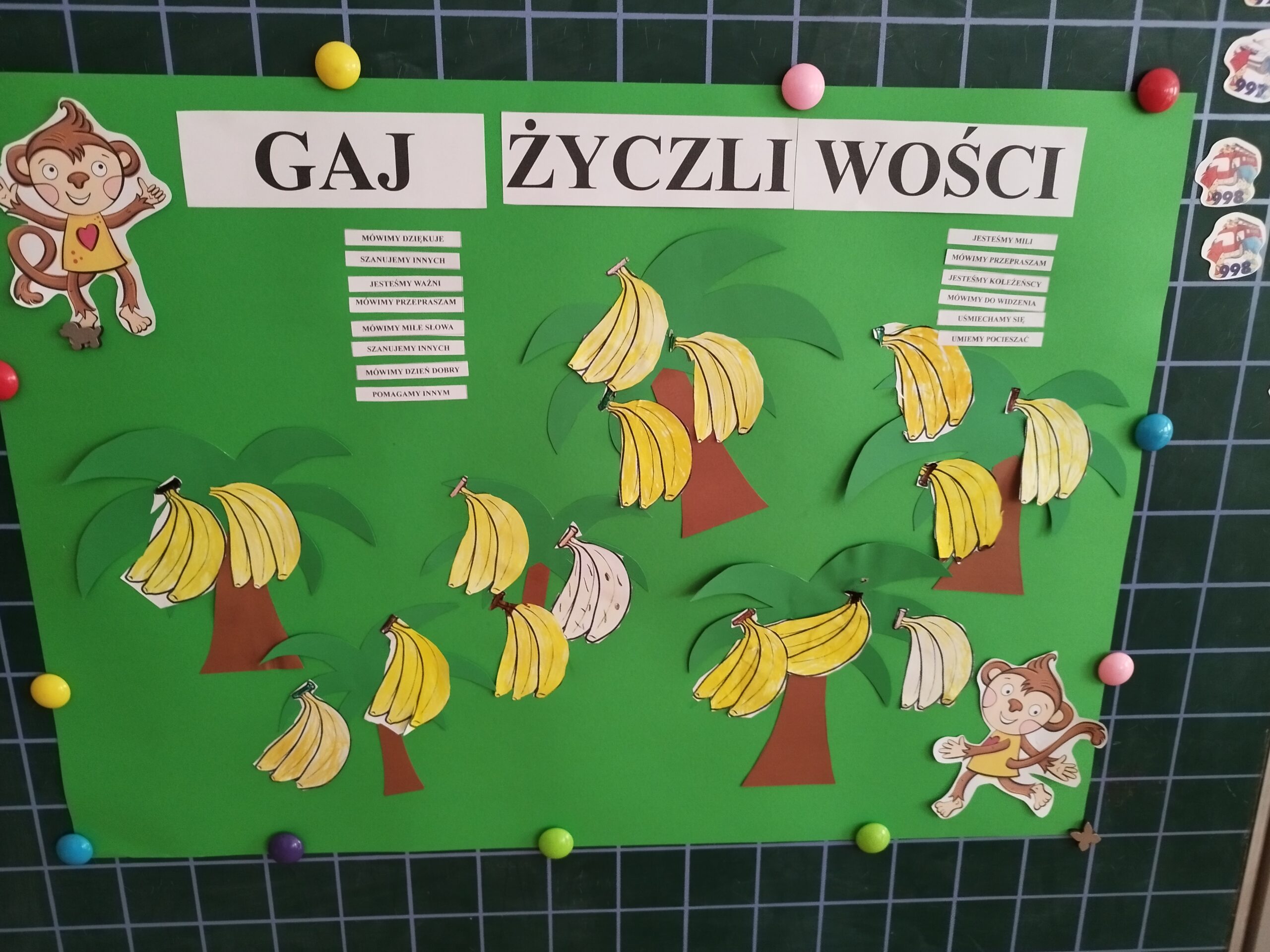 Motylki i ” Gaj życzliwości” w ramach projektu ” Szlachetnie i zdrowo z Małpką Iwoną”. Dzieci podczas zajęć wysłuchały wiersza zaznajamiającego z Małpką Iwoną oraz skonstruowały dla niej Gaj Życzliwosci.Opracowały również zasady przebywania w Gaju.